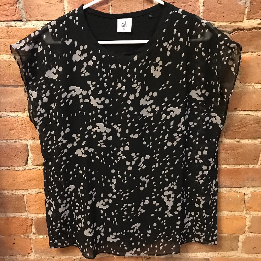 CAbi Cosmos Short Sleeved Top #3597 Size XS